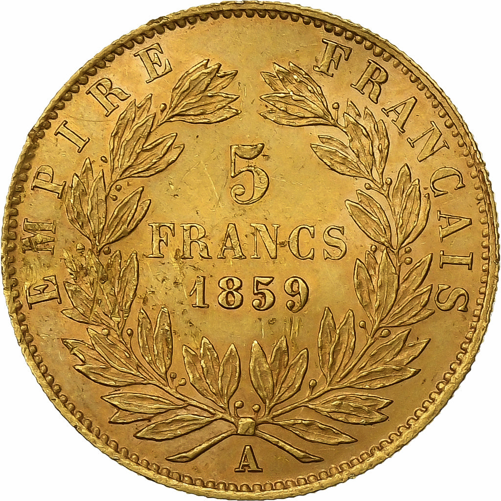 Frankreich, Napoleon III, 5 Francs, Napoléon III, 1859, Paris, Silber, VZ