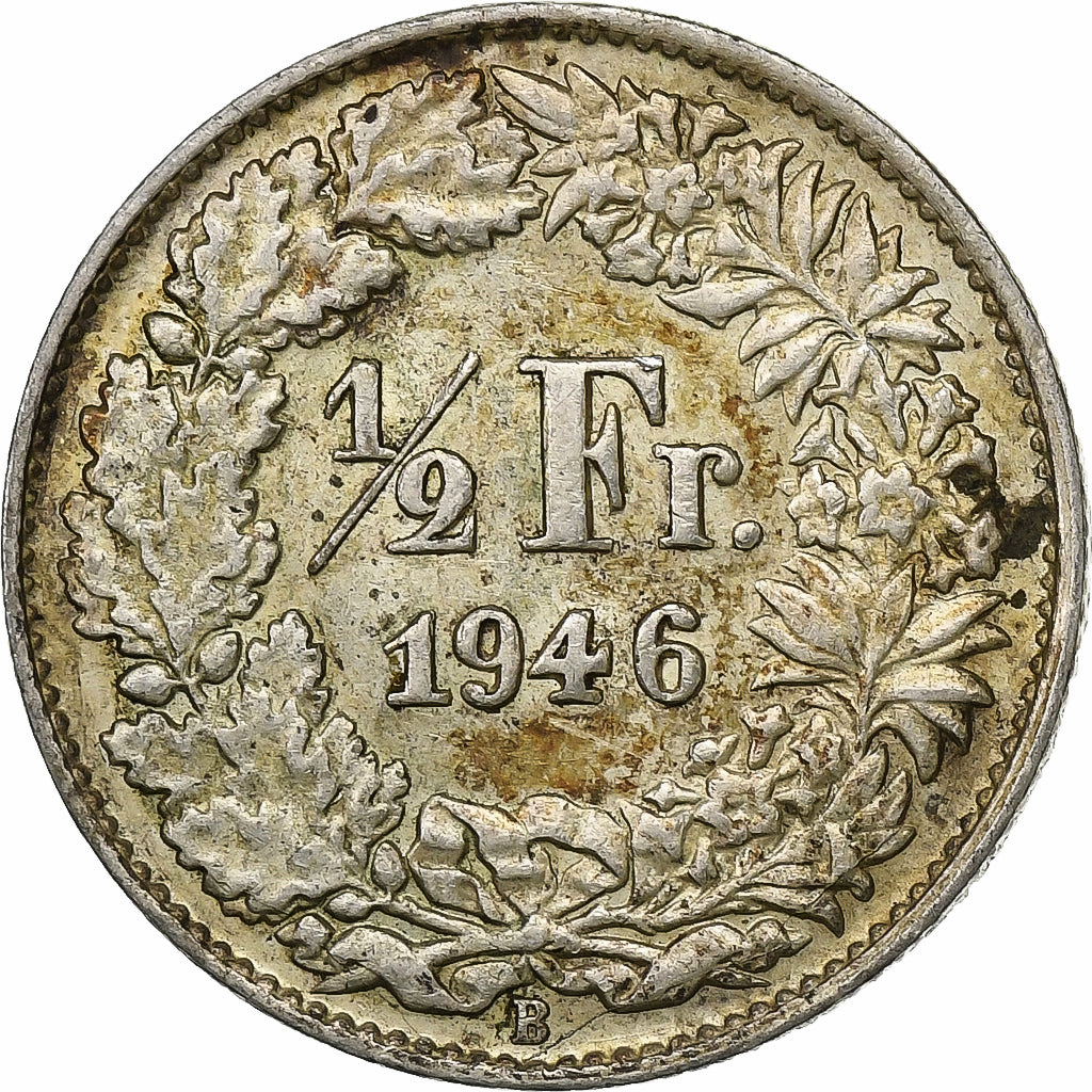 Schweiz, 1/2 Franc, 1946, Bern, Silber, SS, KM:23