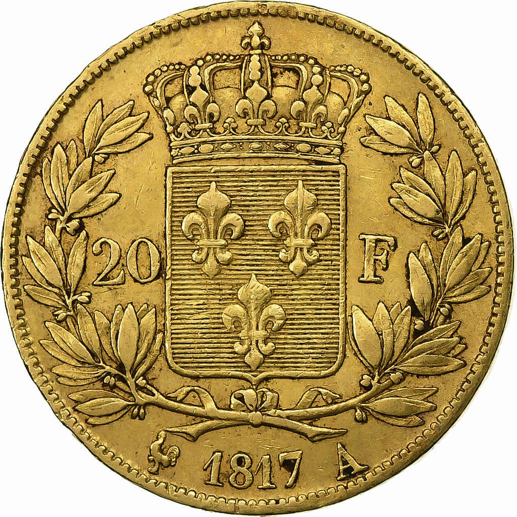 Frankreich, Louis XVIII, 20 Francs, Louis XVIII, 1817, Paris, Gold, SS, KM:712.1