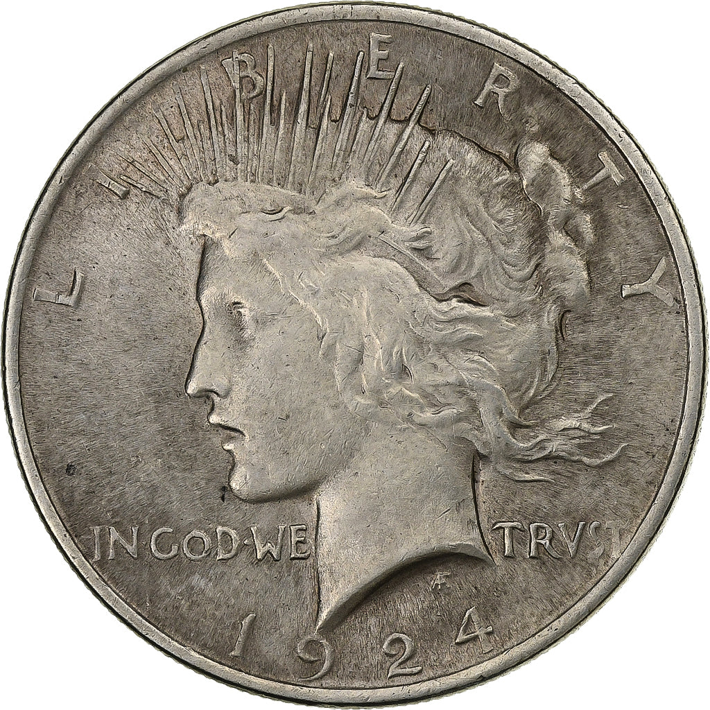 USA, Dollar, Peace Dollar, 1924, U.S. Mint, Srebro, EF(40-45), KM:150