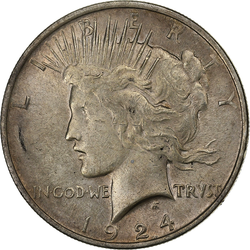 Verenigde Staten, Dollar, Peace Dollar, 1924, U.S. Mint, Zilver, ZF, KM:150