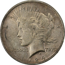 Verenigde Staten, Dollar, Peace Dollar, 1924, U.S. Mint, Zilver, ZF, KM:150