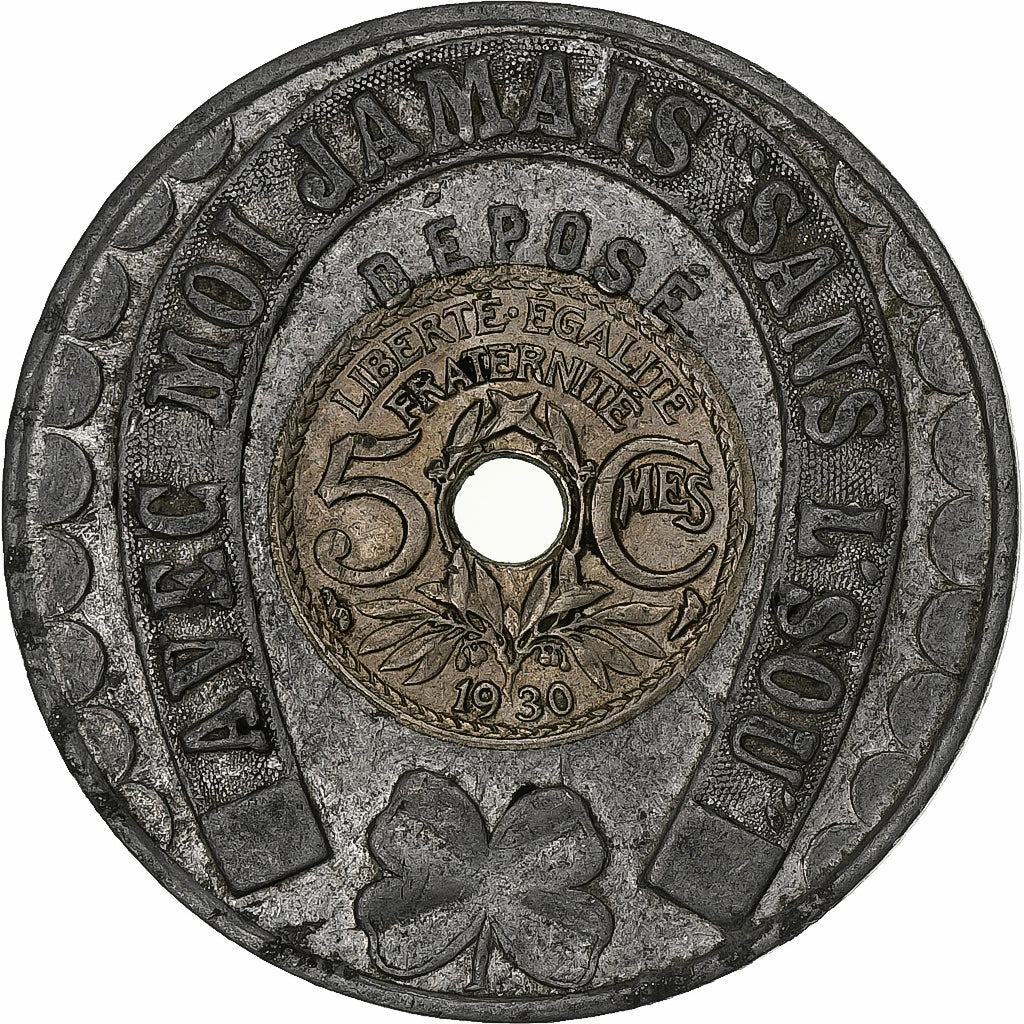 Francja, 5 Centimes, Lindauer, 1930, Paris, Miedź-Nikiel, VF(30-35), KM:875