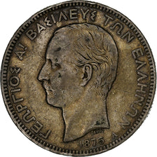 Greece, George I, 5 Drachmai, 1875, Paris, Silver, VF(30-35), KM:46