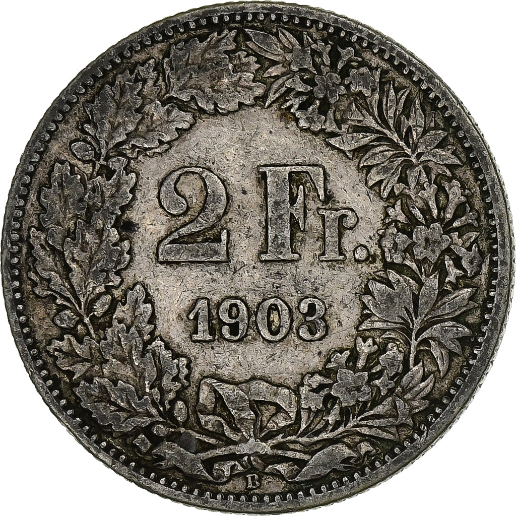 Switzerland, 2 Francs, 1903, Bern, Silver, VF(30-35), KM:21