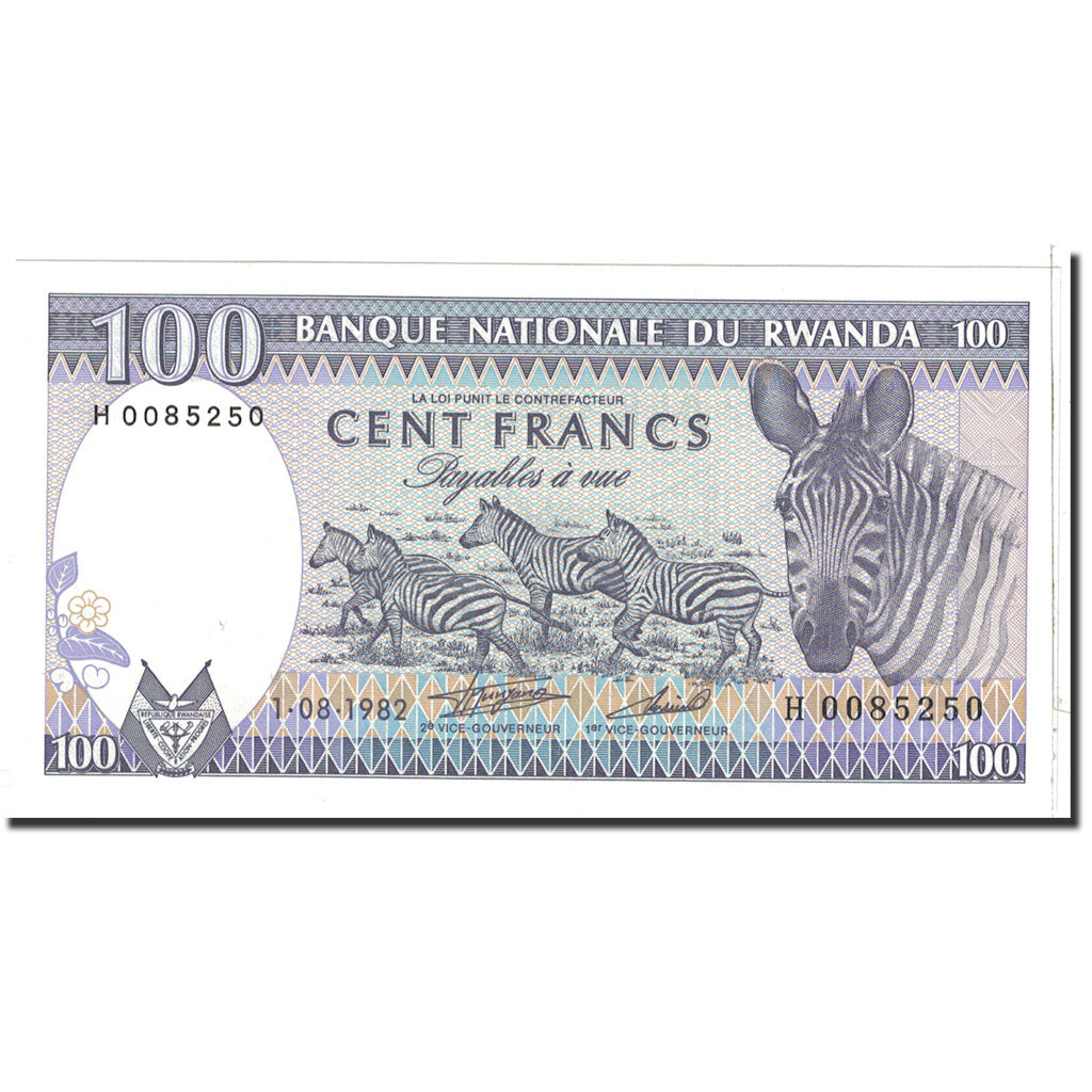 Banknote, Rwanda, 100 Francs, 1982, 1982-08-01, KM:18, UNC(65-70)