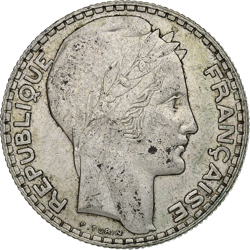 Francia, 10 Francs, Turin, 1939, Paris, Argento, BB, KM:878