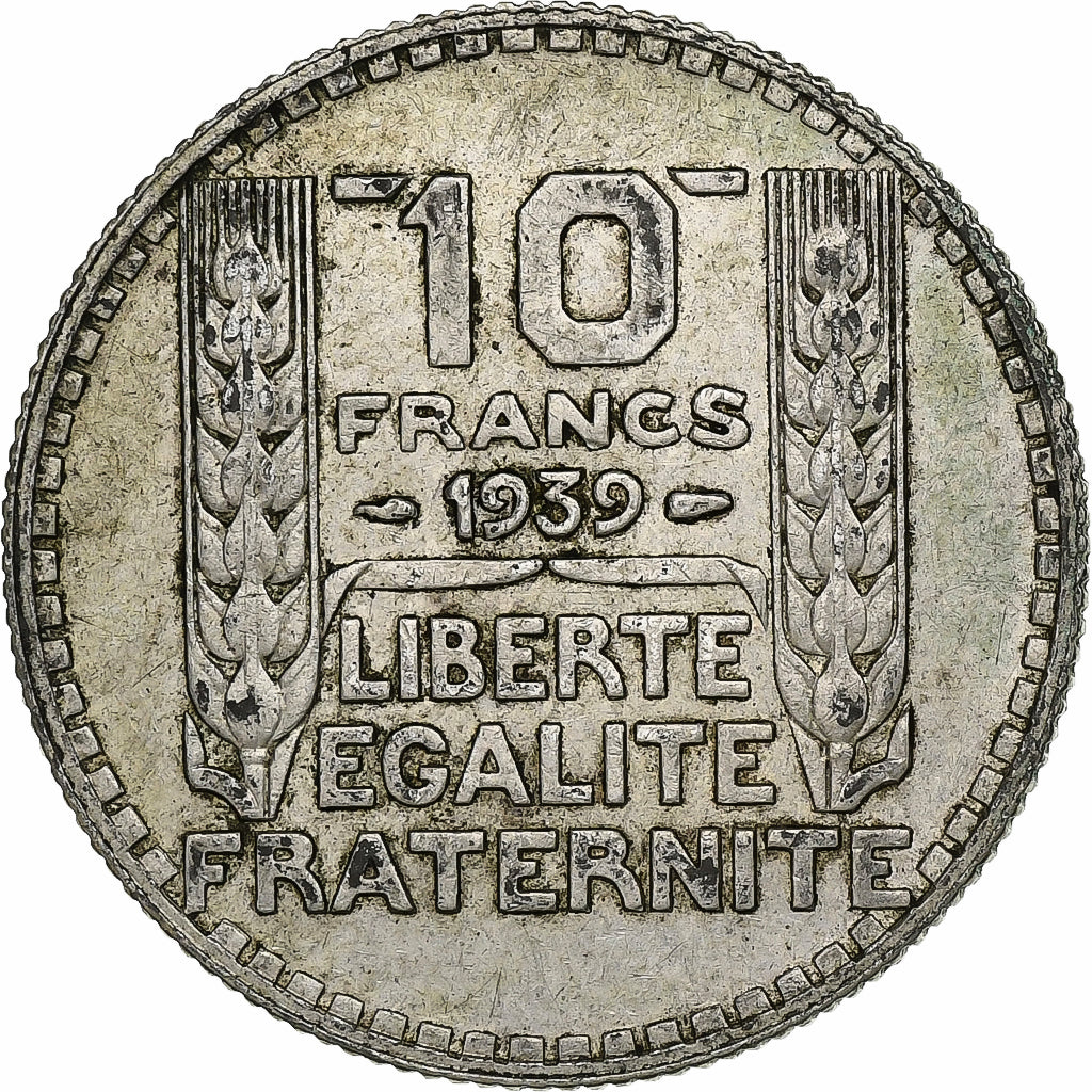 Francia, 10 Francs, Turin, 1939, Paris, Argento, BB, KM:878