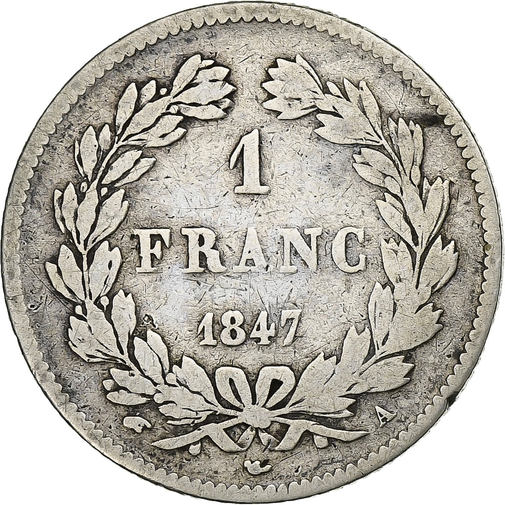 Francja, Franc, Louis-Philippe, 1847, Paris, Srebro, VG(8-10), KM:748.1