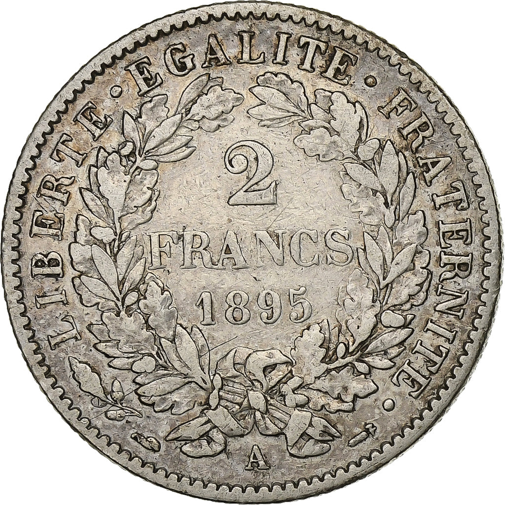 France, 2 Francs, Cérès, 1895, Paris, Silver, EF(40-45), KM:817.1