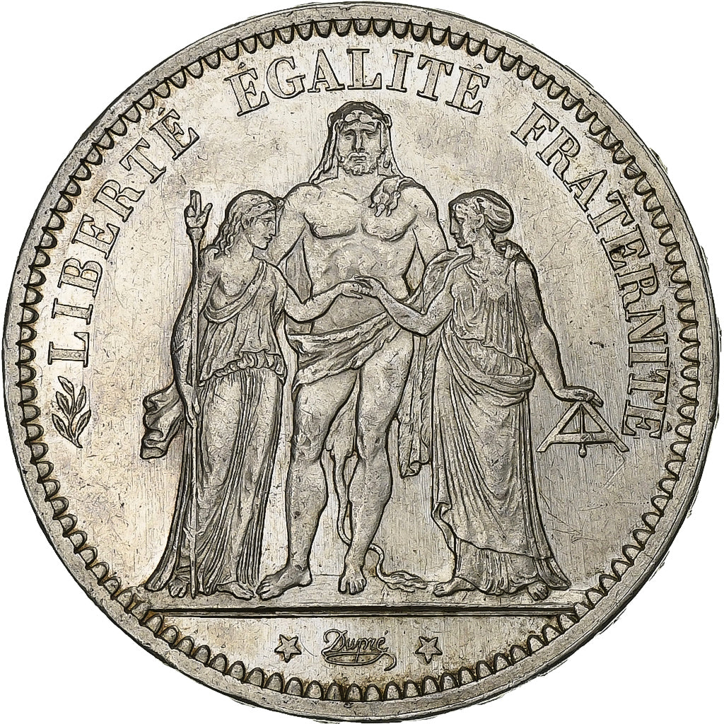 France, 5 Francs, Hercule, 1873, Paris, Silver, MS(60-62), KM:820.1