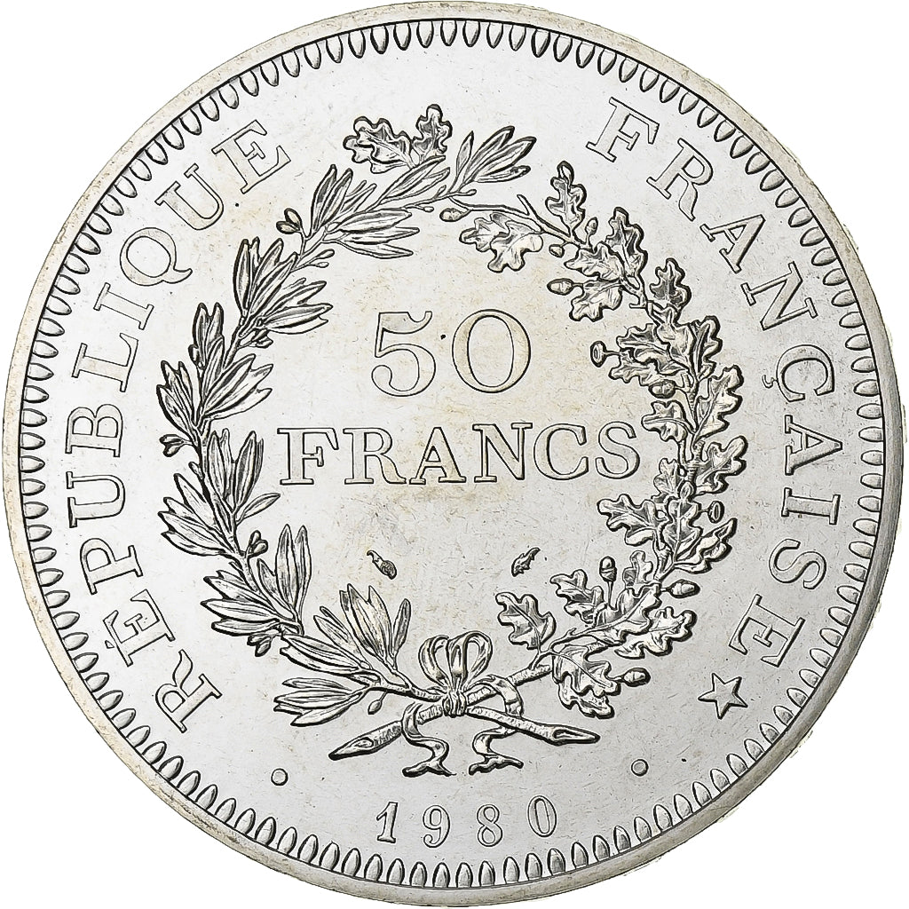 France, 50 Francs, Hercule, 1980, Paris, Argent, SUP, KM:941.1