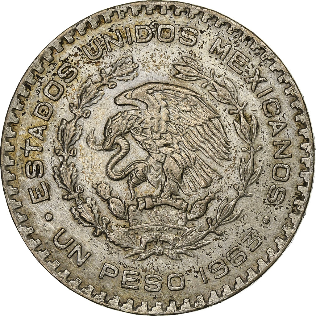 Messico, Peso, 1963, Mexico City, Argento, MB+, KM:459