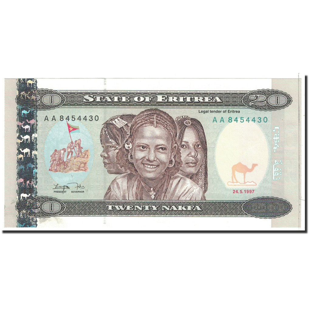 Banknote, Eritrea, 20 Nakfa, 1997, 1997-05-24, KM:4, UNC(65-70)