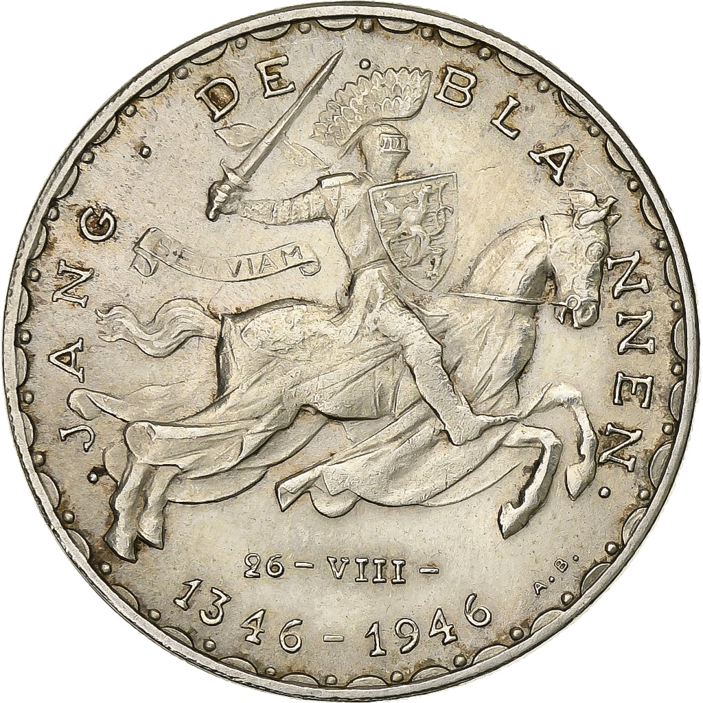 Lussemburgo, Charlotte, 50 Francs, 1946, Argento, BB, KM:48