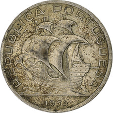 Portogallo, 10 Escudos, 1954, Lisbon, Argento, MB+, KM:586