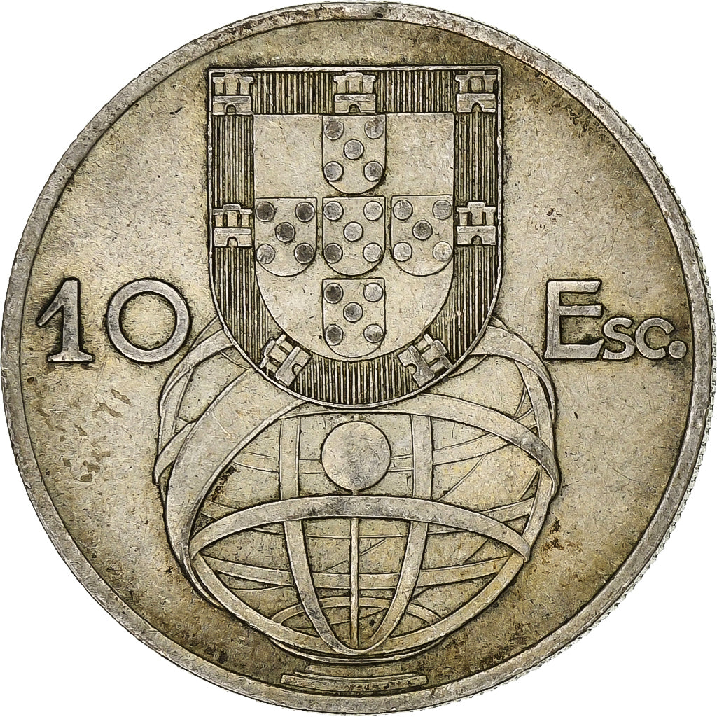 Portogallo, 10 Escudos, 1954, Lisbon, Argento, MB+, KM:586