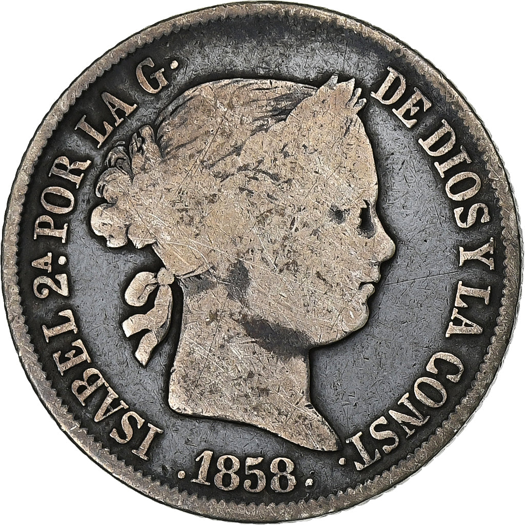 Spain, Isabel II, 4 Réales, 1858, Madrid, Silver, VF(20-25), KM:608.2