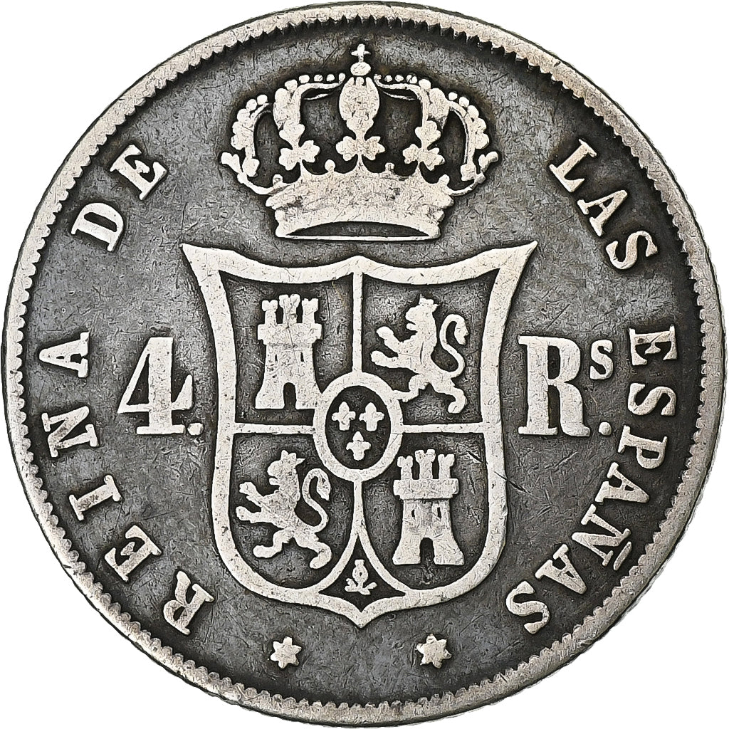 Spain, Isabel II, 4 Réales, 1858, Madrid, Silver, VF(20-25), KM:608.2