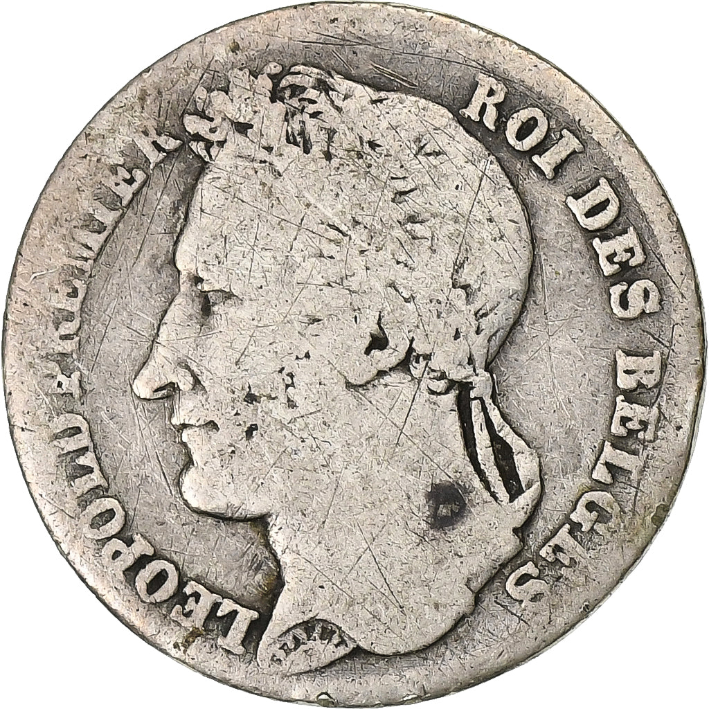 Belgium, Leopold I, 1/4 Franc, 1844, Brussels, Silver, VF(20-25), KM:8