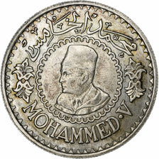 Morocco, Mohammed V, 500 Francs, 1956/AH1376, Paris, Silver, EF(40-45), KM:54