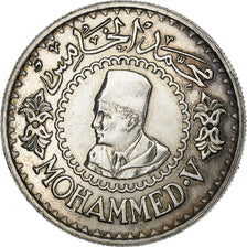 Morocco, Mohammed V, 500 Francs, 1956/AH1376, Paris, Silver, EF(40-45), KM:54