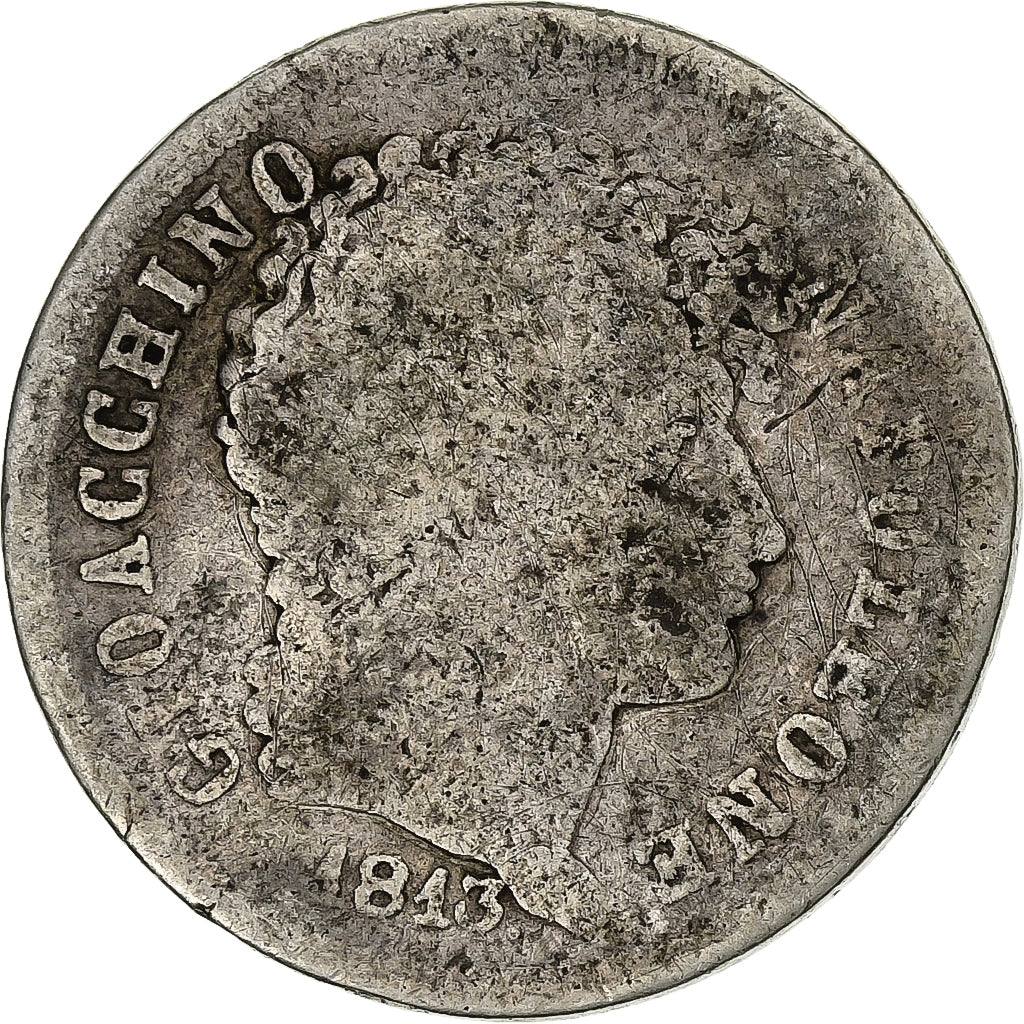 Italiaanse staten, NAPLES, Joachim Murat, 2 Lire, 1813, Naples, Zilver, ZG+