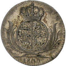 German States, WURTTEMBERG, Friedrich I, 6 Kreuzer, 1808, Silver, VF(30-35)