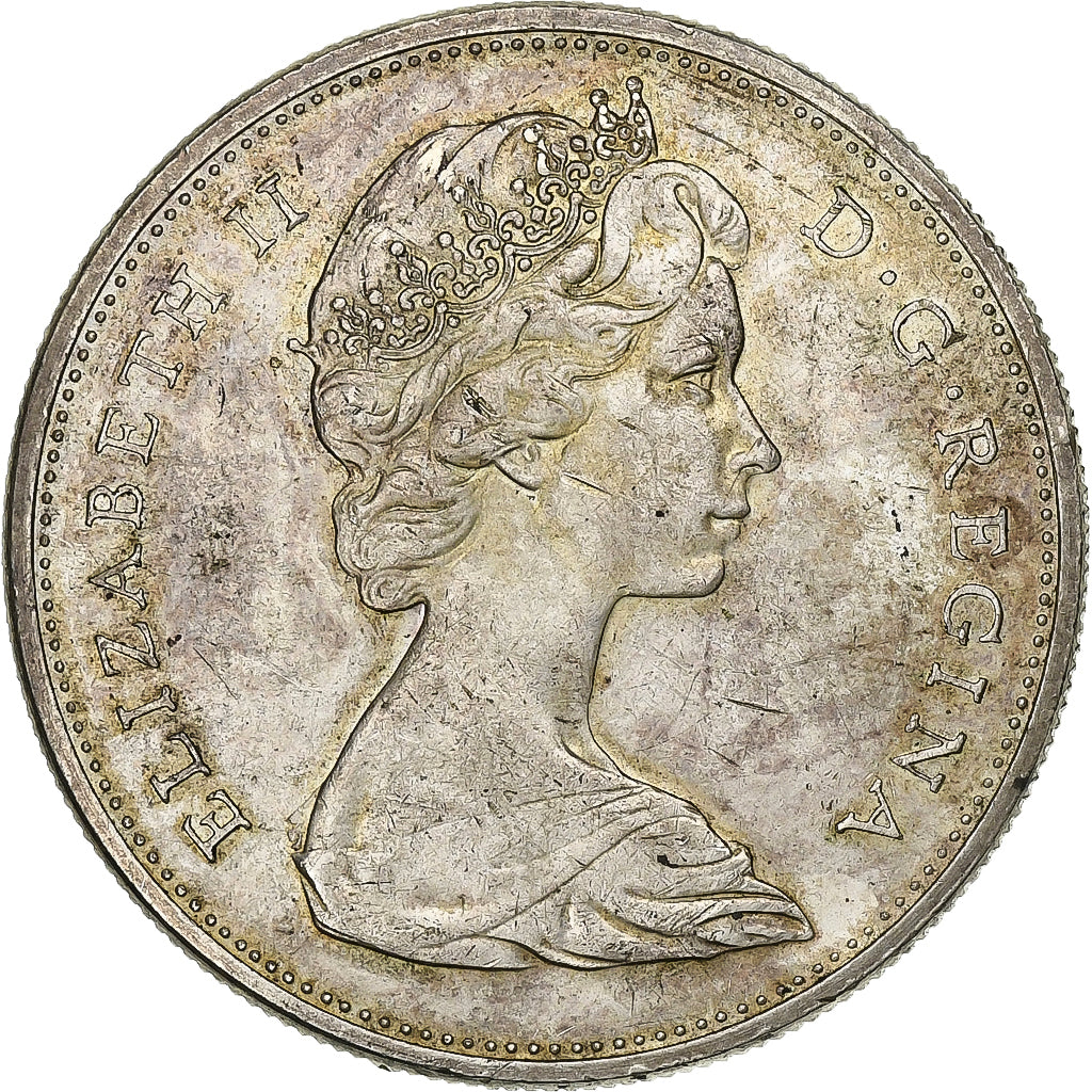 Canada, Elizabeth II, Dollar, 1965, Royal Canadian Mint, Silver, VF(30-35)