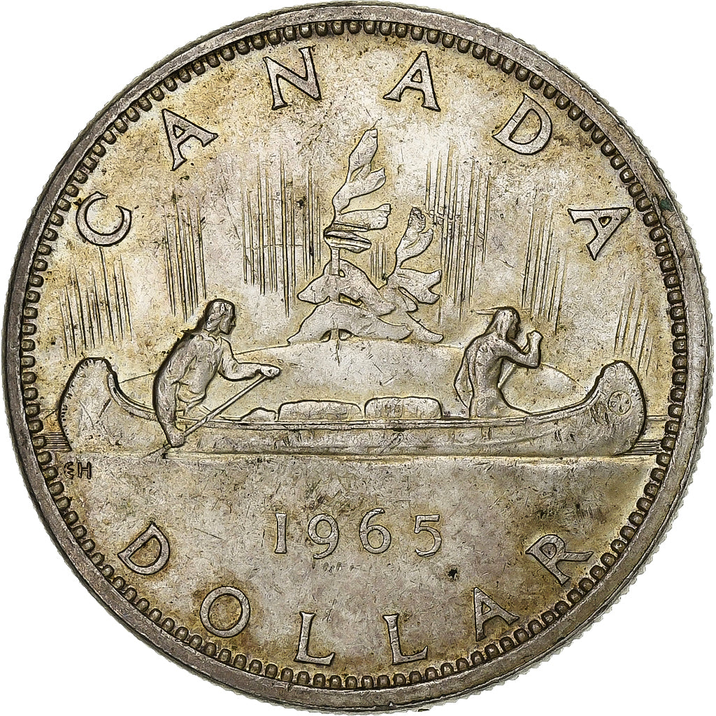 Canada, Elizabeth II, Dollar, 1965, Royal Canadian Mint, Silver, VF(30-35)