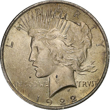United States, Dollar, Peace Dollar, 1922, Philadelphia, Silver, EF(40-45)