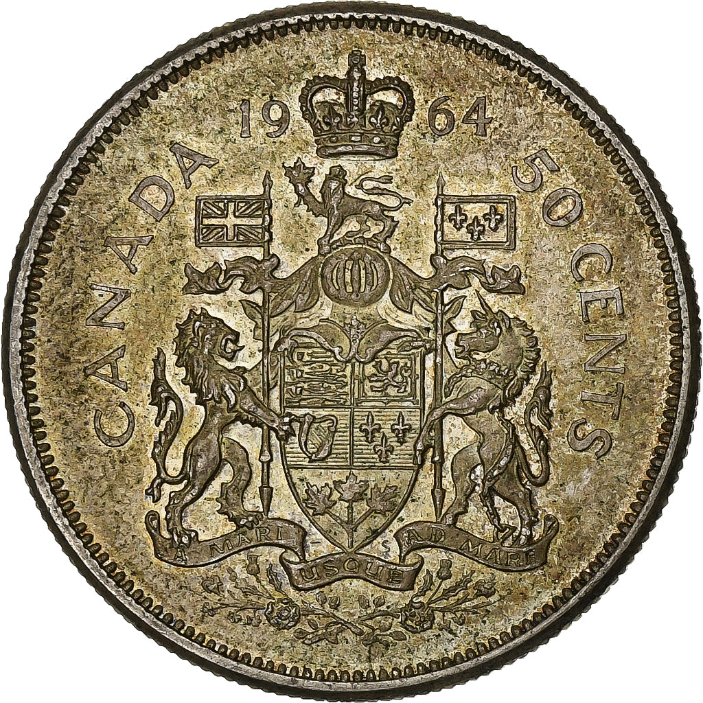 Canada, Elizabeth II, 50 Cents, 1964, Ottawa, Silver, EF(40-45), KM:56