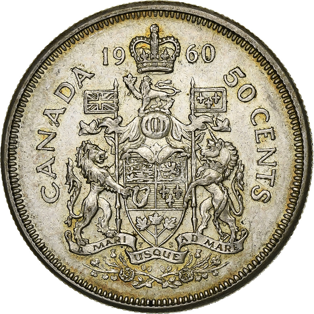 Canada, Elizabeth II, 50 Cents, 1960, Royal Canadian Mint, Silver, VF(30-35)