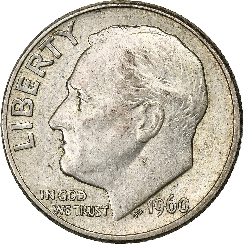 Vereinigte Staaten, Dime, Roosevelt Dime, 1960, Denver, Silber, SS, KM:195