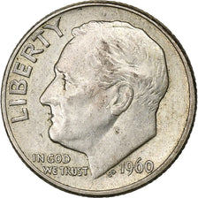 United States, Dime, Roosevelt Dime, 1960, Denver, Silver, EF(40-45), KM:195