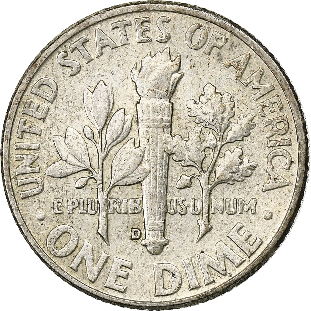 Vereinigte Staaten, Dime, Roosevelt Dime, 1960, Denver, Silber, SS, KM:195