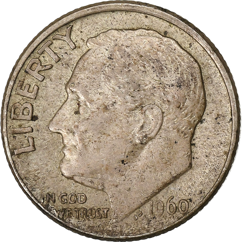 United States, Dime, Roosevelt Dime, 1960, Denver, Silver, EF(40-45), KM:195