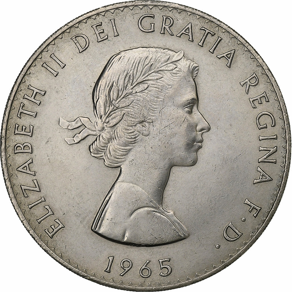 Grã-Bretanha, Elizabeth II, Crown, 1965, Cobre-níquel, AU(50-53), KM:910