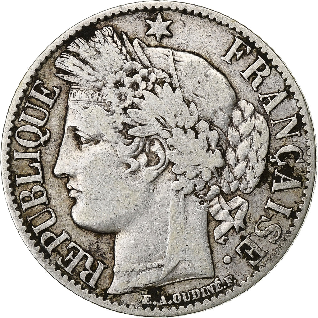 France, Franc, Cérès, 1872, Paris, Silver, VF(30-35), KM:822.1