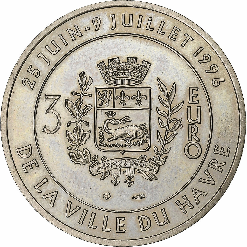 Frankrijk, 3 Euro du Havre, 1996, Cupro-nikkel, PR