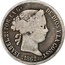 Spain, Isabel II, 4 Réales, 1862, Madrid, Silver, VF(30-35), KM:608.2