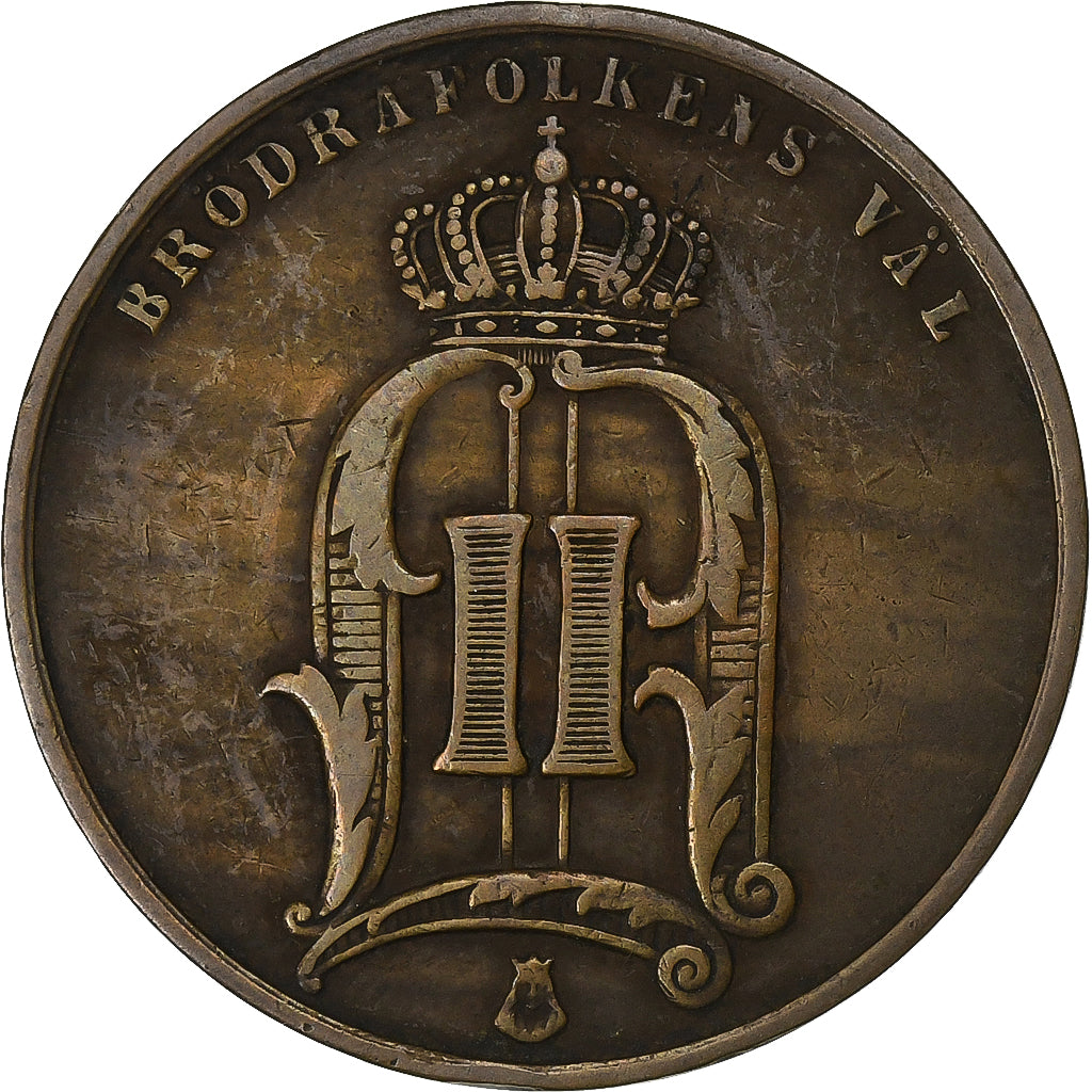 Suecia, Oscar II, 5 Öre, 1880, Bronce, BC+, KM:736