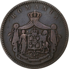 Roumanie, Carol I, 10 Bani, 1867, Heaton, Cuivre, TB, KM:4.2