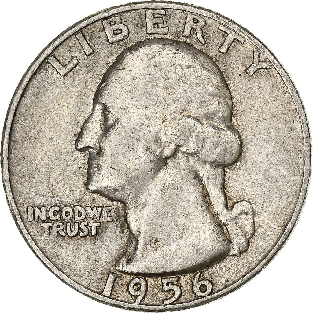 Estados Unidos da América, Quarter, Washington Quarter, 1956, U.S. Mint, Prata