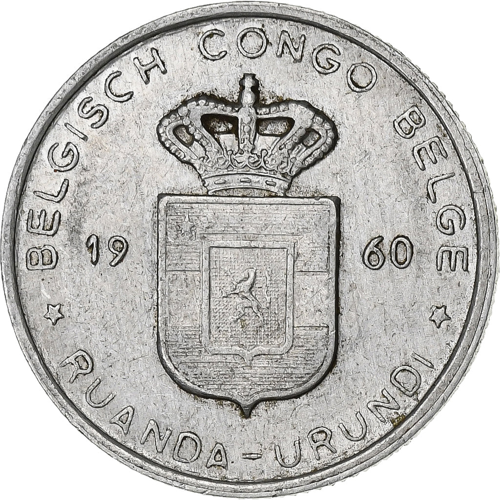 Belgian Congo, RUANDA-URUNDI, Franc, 1960, Aluminum, VF(20-25), KM:4