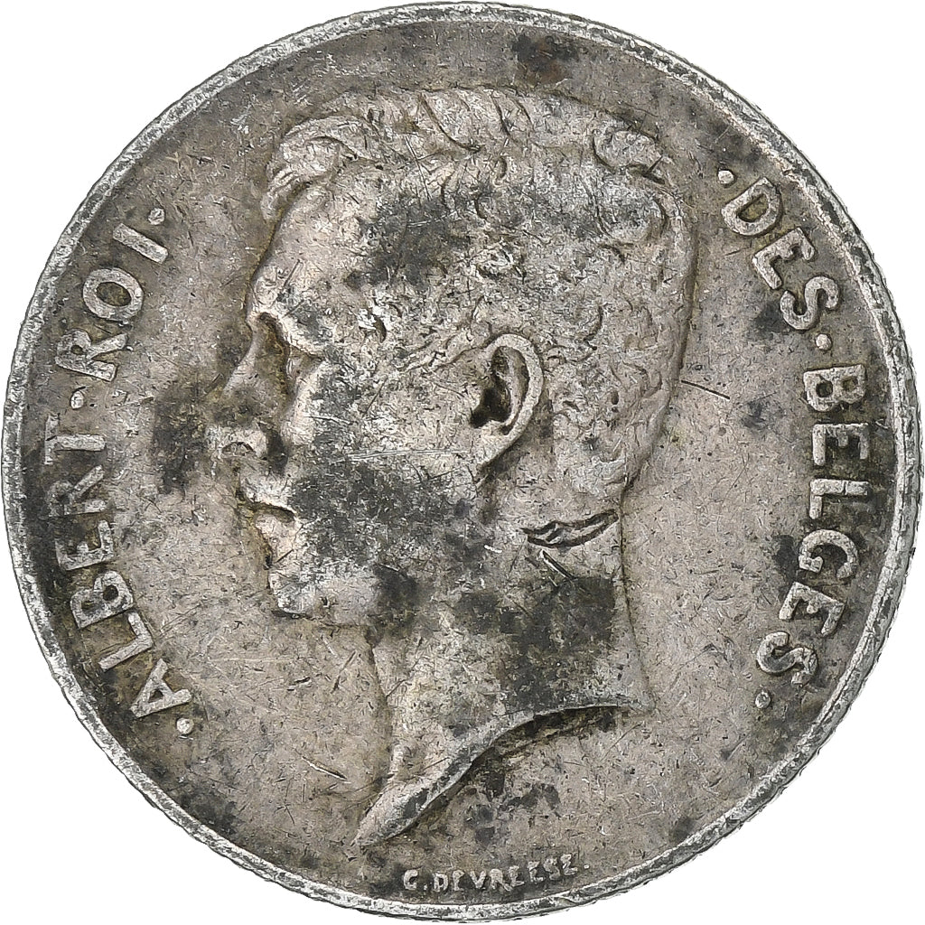 Belgia, Franc, 1911, Brussels, Srebro, VF(20-25), KM:Pn176