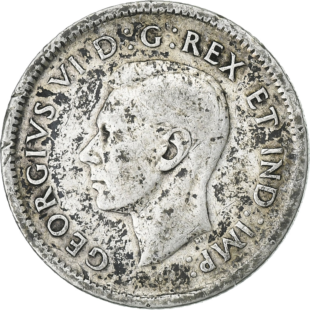 Kanada, George VI, 10 Cents, 1943, Royal Canadian Mint, Silber, S, KM:34