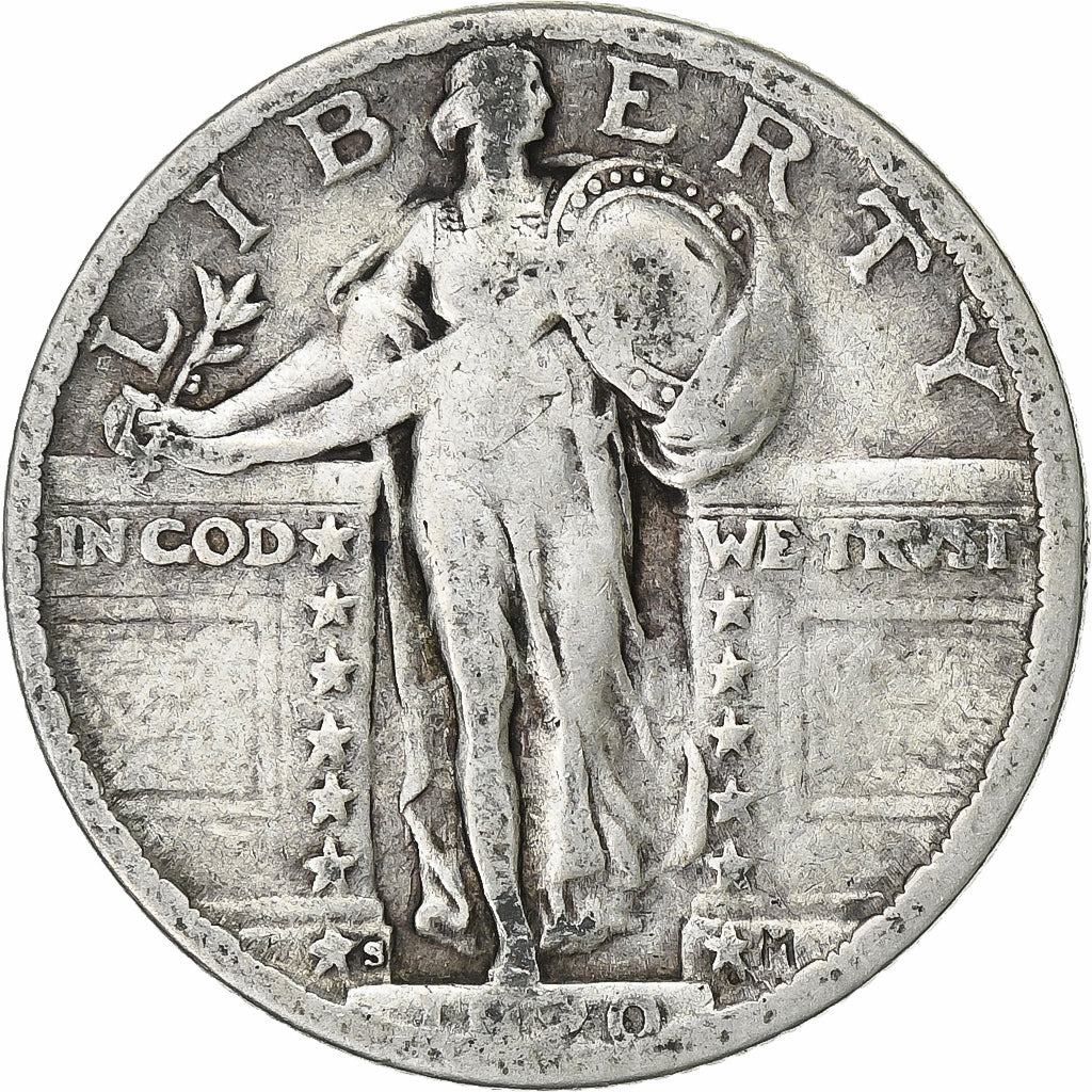 Stati Uniti, Quarter, Standing Liberty Quarter, 1920, San Francisco, Argento