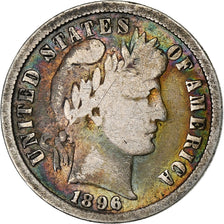 Estados Unidos da América, Dime, Barber Dime, 1896, Philadelphia, Prata