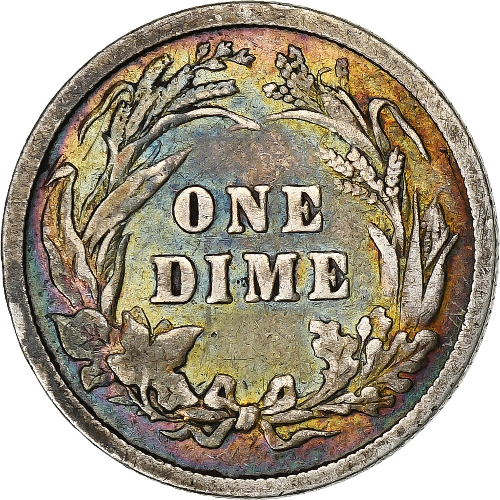 Estados Unidos da América, Dime, Barber Dime, 1896, Philadelphia, Prata
